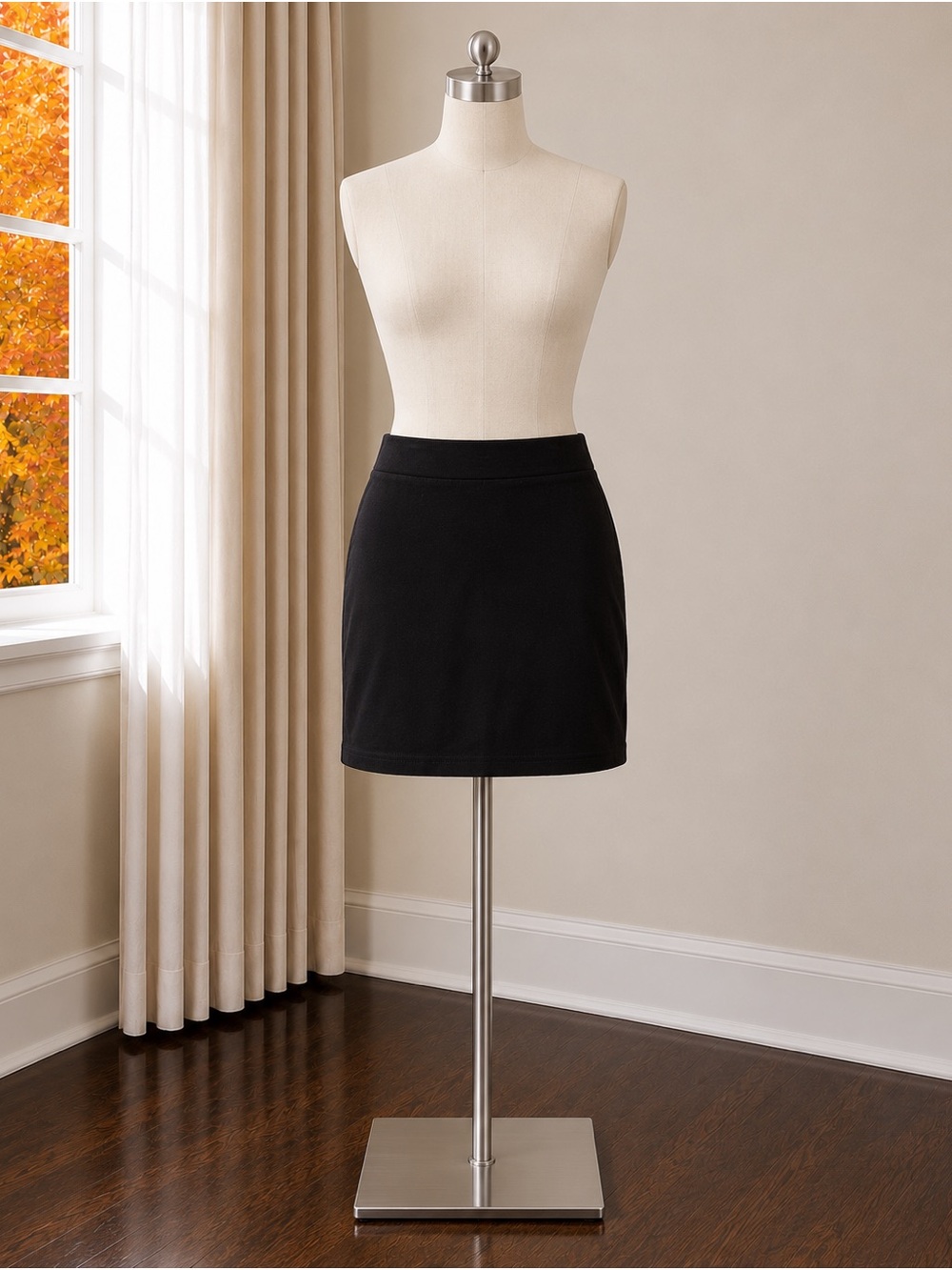 Everyday Stretch Black Mini Skirt